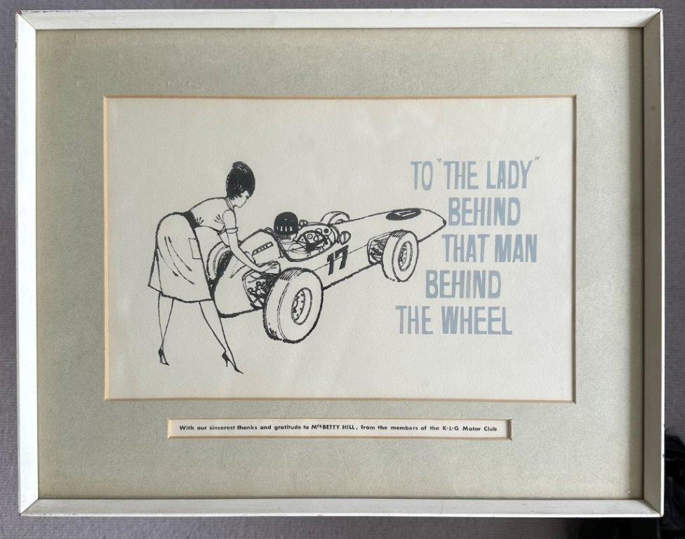 A driving force: a tribute to Bette Hill from the K-L-G Motor Club.